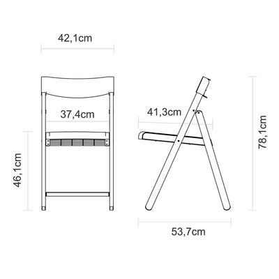 Tramontina Potenza Foldable Chair With Tobacco Tauarí Wood and White Polypropylene-Wood