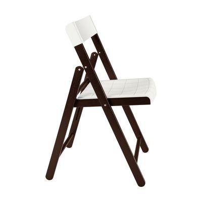 Tramontina Potenza Foldable Chair With Tobacco Tauarí Wood and White Polypropylene-Wood