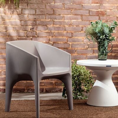 Tramontina Paco Concrete-Colored Polyethylene Armchair-Concrete