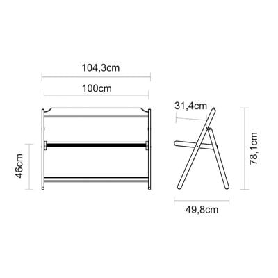 Tramontina Beer Foldable Bench With Sanded Finish Teak Wood FSC Certified-Wooden