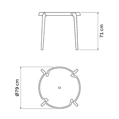 Tramontina Clarice White Polypropylene and Fiberglass Table-White