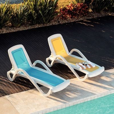 Tramontina Cancún Blue Polypropylene Sunlounger-Blue