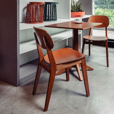 Tramontina London Armless Chair in Almond-Colored Brazilian Tauari wood-Wood