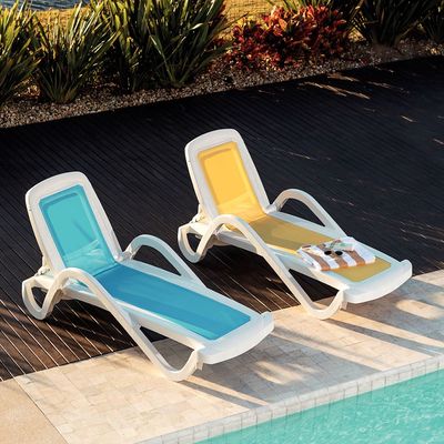 Tramontina Cancún Yellow Polypropylene Sunlounger-Yellow