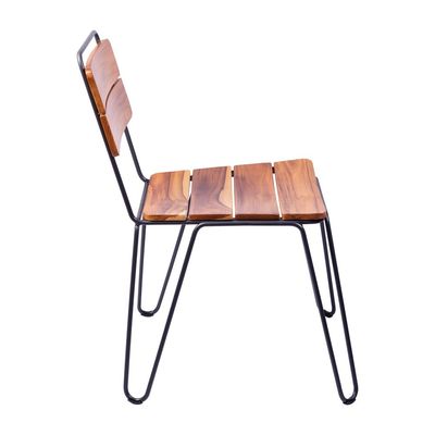 Tramontina Tarsila Chair in Teak Wood and Carbon Steel Structure With Ecoclear Graphite Finish-Wood