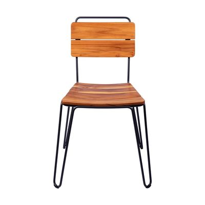 Tramontina Tarsila Chair in Teak Wood and Carbon Steel Structure With Ecoclear Graphite Finish-Wood