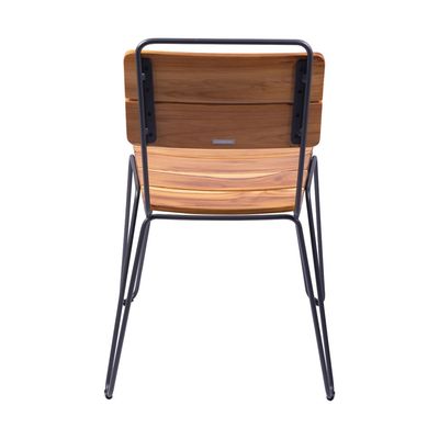 Tramontina Tarsila Chair in Teak Wood and Carbon Steel Structure With Ecoclear Graphite Finish-Wood