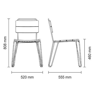 Tramontina Tarsila Chair in Teak Wood and Carbon Steel Structure With Ecoclear Graphite Finish-Wood