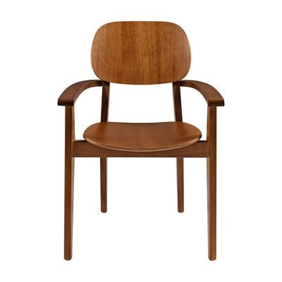 Tramontina London Chair With Arms in Almond-Colored Brazilian Tauari Wood-Wood