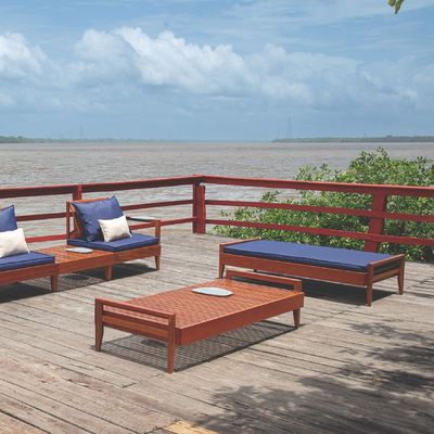 Tramontina Mood Bench in FSC Certified Brazilian Jatobá Wood With Low Armrests-Wood