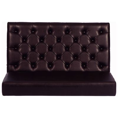 Tramontina Piazza Booth Cushion With Tufted Black Leatherette Upholstery-Black