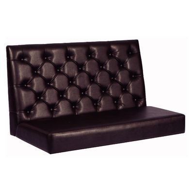 Tramontina Piazza Booth Cushion With Tufted Black Leatherette Upholstery-Black