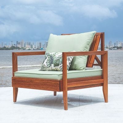 Tramontina Mood Armchair in FSC Certified Brazilian Jatobá Wood With High Armrests-Wood