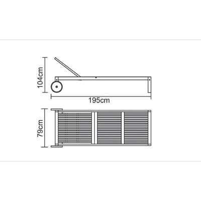 Tramontina Terrazzo Fitt Sunbed With Wheels in Brazilian Jatobá Wood and Eco Blindage-Wood