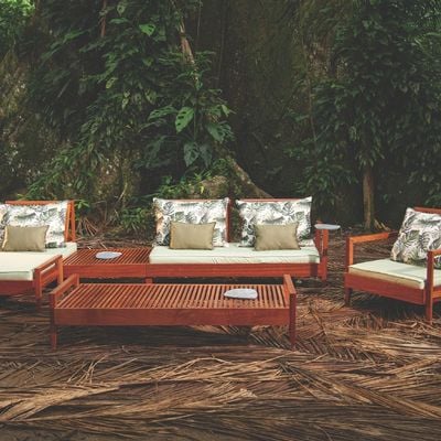 Tramontina Mood 2 Seater Sofa in FSC Certified Brazilian Jatobá Wood With Low Armrests-Wood