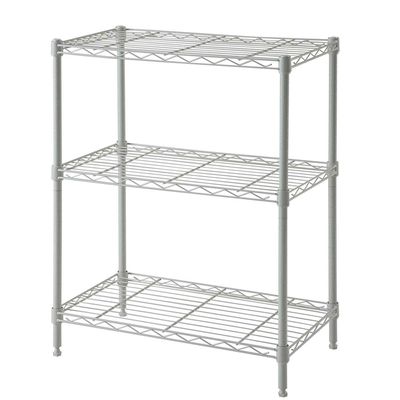 CamelTough Wire Rack 3 Shelf Adjustable Storage Rack-L 60 x W 35 x H 75 cm 330 Lbs-White-HTC-WR601