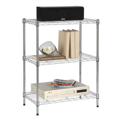 CamelTough Wire Rack 3 Shelf Adjustable Storage Rack-L 60 x W 35 x H 75 cm 330 Lbs-Chrome-HTC-WR602