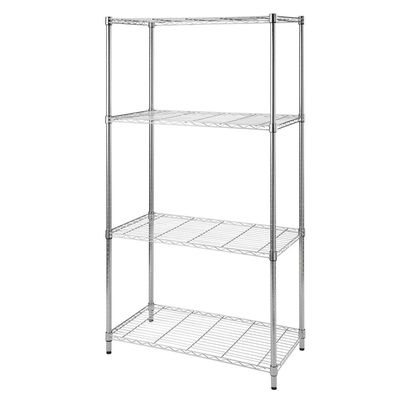 CamelTough Wire Rack 4 Shelf Adjustable Storage Rack-L 90 x W 45 x H 180 cm 1000 Lbs-Chrome-HTC-WR605