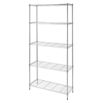 CamelTough Wire Rack 5 Shelf Adjustable Storage Rack-L 90 x W 35 x H 180 cm 600 Lbs -Chrome-HTC-WR606