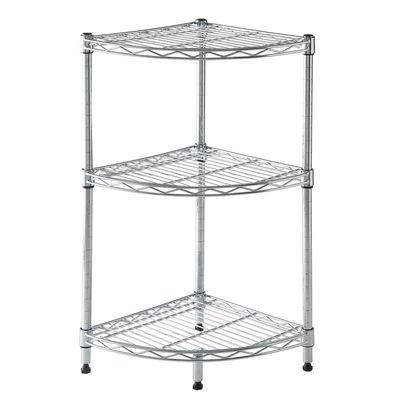 CamelTough Wire Rack 3 Shelf Adjustable Storage Rack-L 35 x W 35 x H 70 cm 198Lbs -Chrome-HTC-WR610