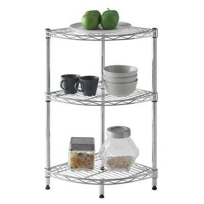 CamelTough Wire Rack 3 Shelf Adjustable Storage Rack-L 35 x W 35 x H 70 cm 198Lbs -Chrome-HTC-WR610