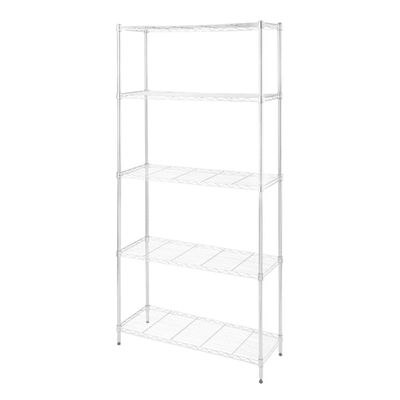 CamelTough Wire Rack 5 Shelf Adjustable Storage Rack-L 90 x W 35 x H 180 cm 950Lbs-White-HTC-WR611