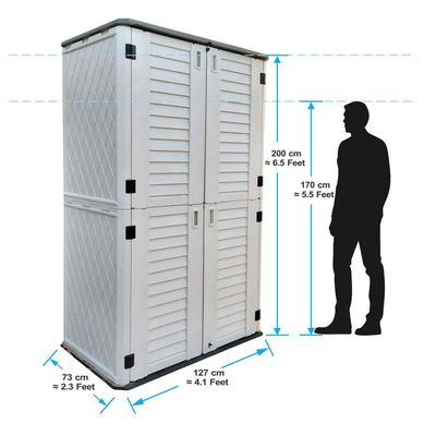 Camel Tough Outdoor Storage Cabinet, Heavy Duty, Extra Large Size, 1854 Litres,Vertical Shed-HTCCT-632