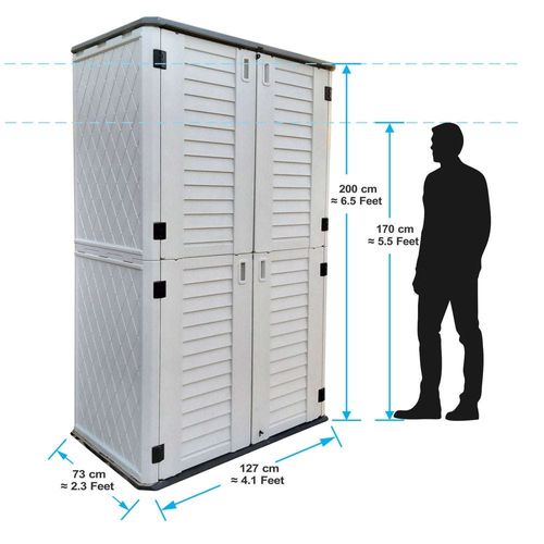 CamelTough Outdoor Storage Cabinet with Shelf, Heavy Duty, Extra Large Size, 1854 Litres,Vertical Shed-HTCCT-635