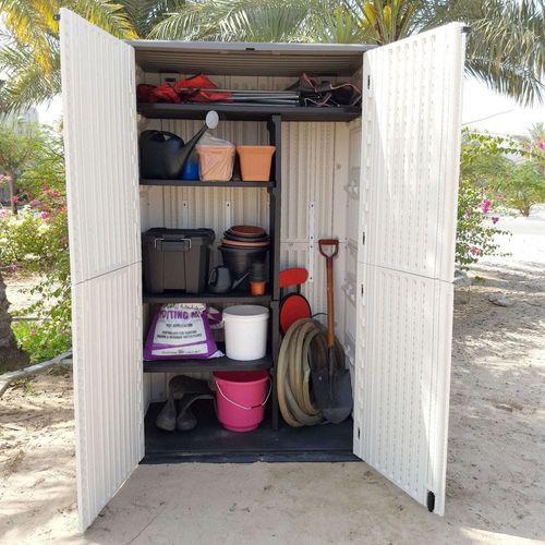 CamelTough Outdoor Storage Cabinet with Shelf, Heavy Duty, Extra Large Size, 1854 Litres,Vertical Shed-HTCCT-635