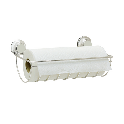 Everloc Tissue Roll Holder, No Drilling, No Screws, No Glue, No Adhesive, Kitchen Paper Towel Dispenser, Stand, Wall Mounted, Chrome, EVL-10100