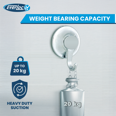 Everloc Tissue Roll Holder, No Drilling, Screws, Glue, Adhesive Vacuum Suction Wall Mounted Chrome, Toilet Paper Holder for Bathroom, Easy Install, EVL-10220