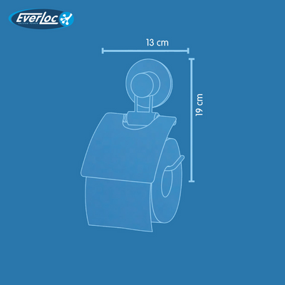 Everloc Tissue Roll Holder, No Drilling, Screws, Glue, Adhesive Vacuum Suction Wall Mounted Chrome, Toilet Paper Holder for Bathroom, Easy Install, EVL-10220