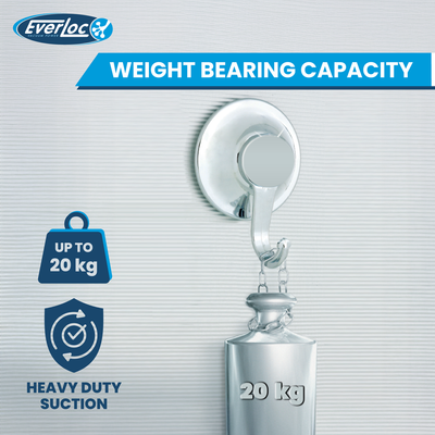 Everloc General Purpose Holder, No Drilling, No Screws, No Glue, No Adhesive Vacuum Suction Wall Mounted Chrome, for Stationery, Toothpaste, Spoons, for Bathroom and Kitchen, Easy Install, EVL-10209