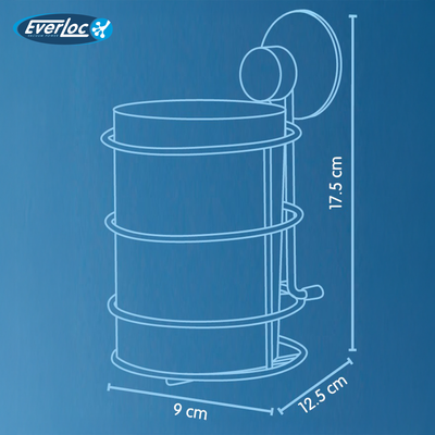 Everloc General Purpose Holder, No Drilling, No Screws, No Glue, No Adhesive Vacuum Suction Wall Mounted Chrome, for Stationery, Toothpaste, Spoons, for Bathroom and Kitchen, Easy Install, EVL-10209