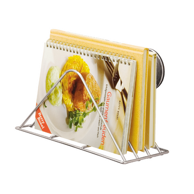 Everloc Newspaper and Magazine Holder, No Drilling, No Screws, No Glue, No Adhesive, Vacuum Suction Wall Mounted Chrome Newspaper Organizer Stand, Book Holder, for Kitchen and Bathroom, EVL-10231