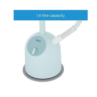 Midea Garment Steamer with 1500W Power, 1.4L Large Water Tank, 3 Power Levels 30g/min Continuous Steam, 9 Hole Front Point, Powerful Freestanding Fabric Steamer, Good for Home & Business, YGJ15Q1W