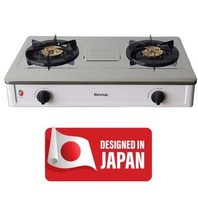 Rinnai 2 Brass Burner Gas Stove | Stainless Steel Top | Made in Vietnam | RVE274HWS