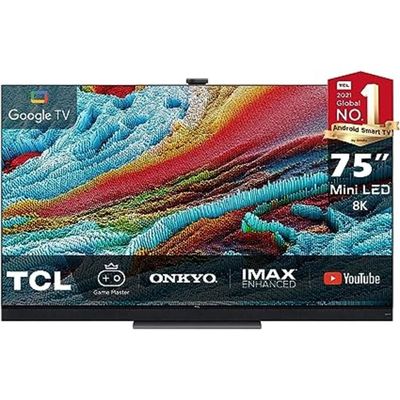 TCL 75 Inch 8K Ultra HD Mini LED Smart TV | Google TV With Hands-Free Voice Control | Game Master | Dolby Vision IQ-Atmos | HDR 10+ | Onkyo Audio With Built-In Subwoofer | IMAX Enhanced | Quantum Dot | 75X925