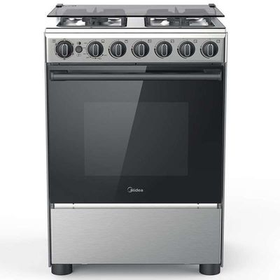 Midea 60 X 60 cm|4 Gas Burners Free Standing Gas Cooker | Stainless Steel Body | Full Safety | CME6060 | 1 Year Warranty
