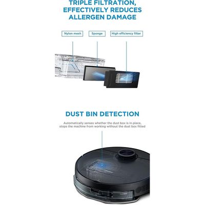 Midea Robot Vacuum Cleaner | Auto Return Charge | Dust Bin Station | 5200mAh Battery | S8+