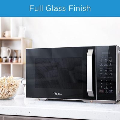 Midea 29 Liters Solo Digital Microwave Oven | 5 Power Levels & 8 Auto Menus | 900W | Child-Safety-Lock | Fast Reheat | Pull Open Door Handle | Cooking End Signal | Good for Home & Office | EM9P032MX