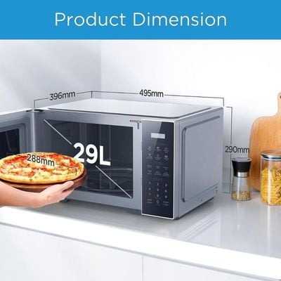 Midea 29 Liters Solo Digital Microwave Oven | 5 Power Levels & 8 Auto Menus | 900W | Child-Safety-Lock | Fast Reheat | Pull Open Door Handle | Cooking End Signal | Good for Home & Office | EM9P032MX