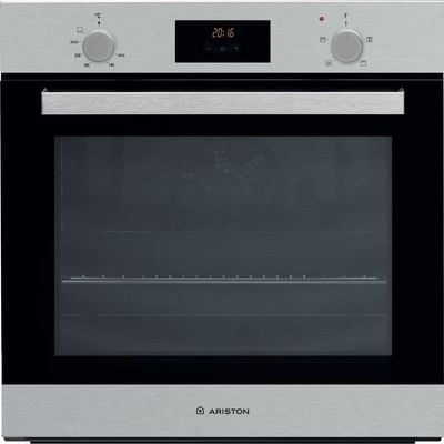 Ariston Built In 60cm 62 Liters Gas Oven | Enameled Inside Cavity | Electronic Temperature Control | Multiflow Technology with Self Cleaning | Convection Bake | Grill | Turbo Grill | Defrost | Inox | GS3Y430IXA