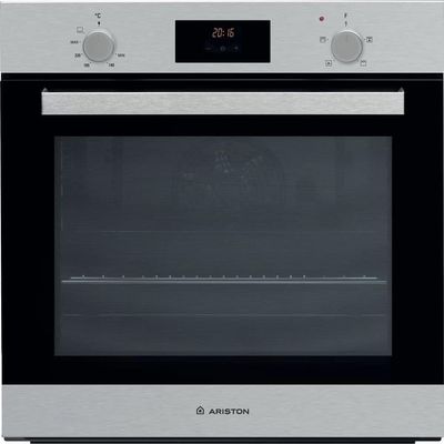Ariston Built In 60cm 62 Liters Gas Oven | Enameled Inside Cavity | Electronic Temperature Control | Multiflow Technology with Self Cleaning | Convection Bake | Grill | Turbo Grill | Defrost | Inox | GS3Y430IXA