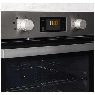 Ariston Built In 60cm Electric Oven | Mechanical & Electronic Controls With 7 Segment Display | Standard Hinge | 2 Door Glasses | Turbo Grill Tilting Functions | Inox | FA5S844IXA