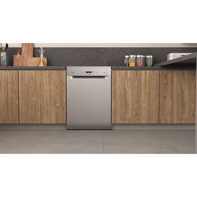 Ariston Dishwasher Freestanding | 14 Place Setting | 9 Programs | Inverter Motor With Turbo Washing & Static Dry Functions | 3D Zone Wash | Third Rack | Silent Dishwasher | Made In Poland | Inox | LFC3C33WFXUK