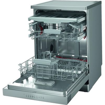 Ariston Dishwasher Freestanding | 14 Place Setting | 9 Programs | Inverter Motor With Turbo Washing & Static Dry Functions | 3D Zone Wash | Third Rack | Silent Dishwasher | Made In Poland | Inox | LFC3C33WFXUK