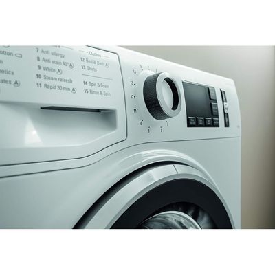 Ariston 9KG Front Load Washing Machine | 1400 RPM | 16 Programs | Fully Automatic Washer | Inverter Motor | Digital LED Display | Child Lock & Delay Start | Made In Poland | White | NLM11946WCAGCC