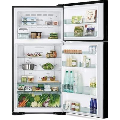 Hitachi 650L (Gross capacity) Double Door, Platinum Silver, Top Mount Refrigerator