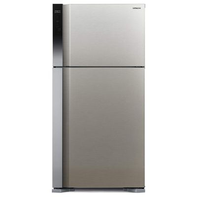 Hitachi 650L (Gross capacity) Double Door, Platinum Silver, Top Mount Refrigerator